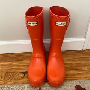 Orange Hunter Boots Excellent Condition